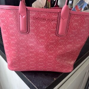 Michael Kors Embossed Pink Tote